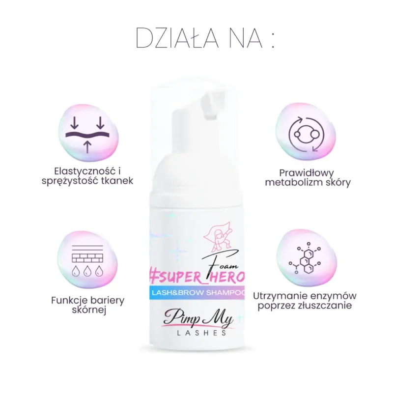 Pianka szampon do brwi i rzęs przedłużanych Super Hero Foam 30 ml Pimp My Lashes - obrazek 5