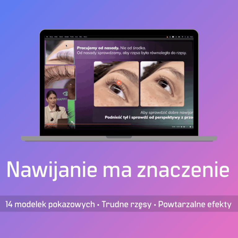 nawijanie rzęs na wałeczek